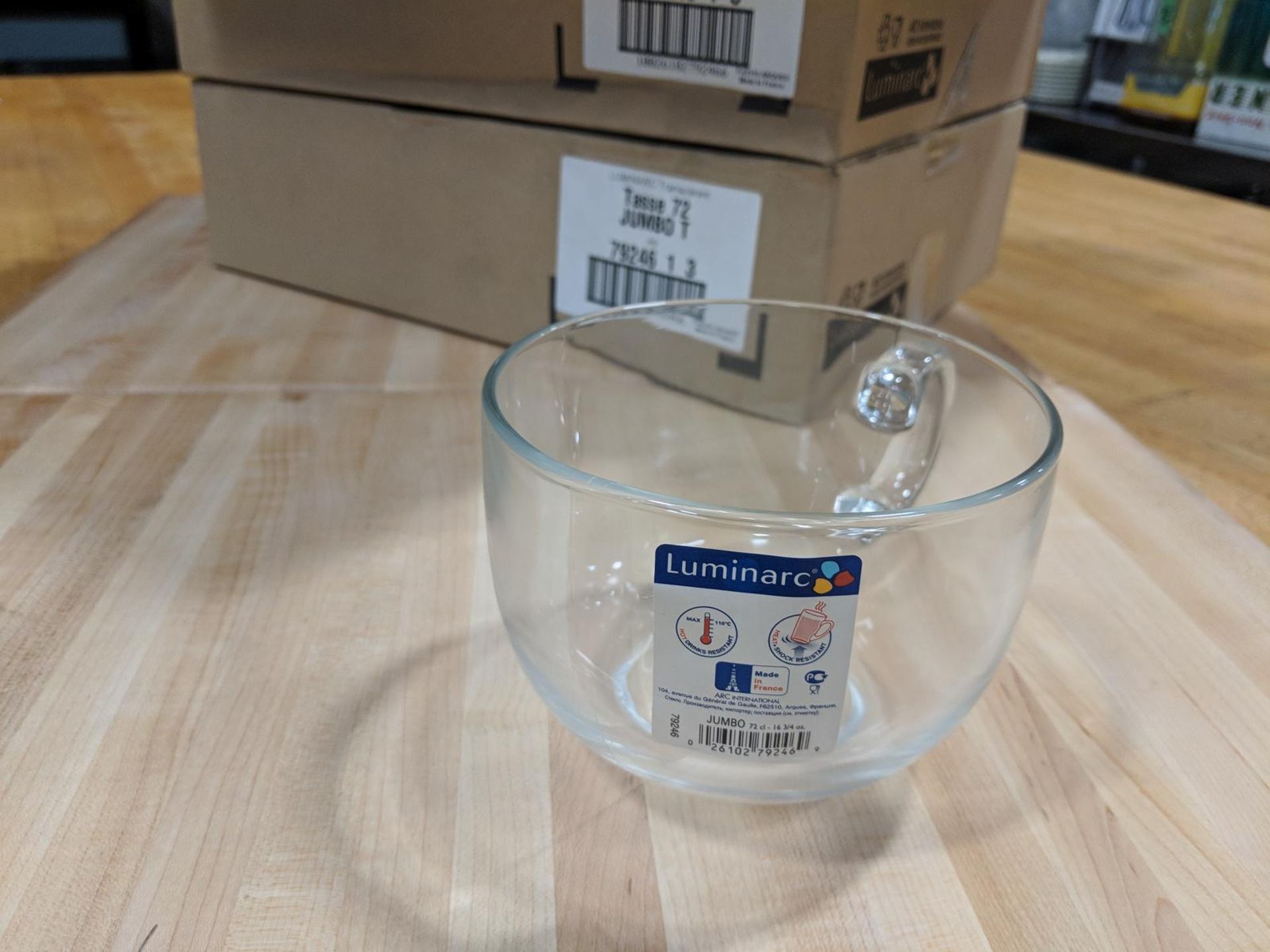 17oz/500ml Clear Glass Mugs - Lot of 12 (2 Cases), Luminarc 79246 - Image 2 of 2