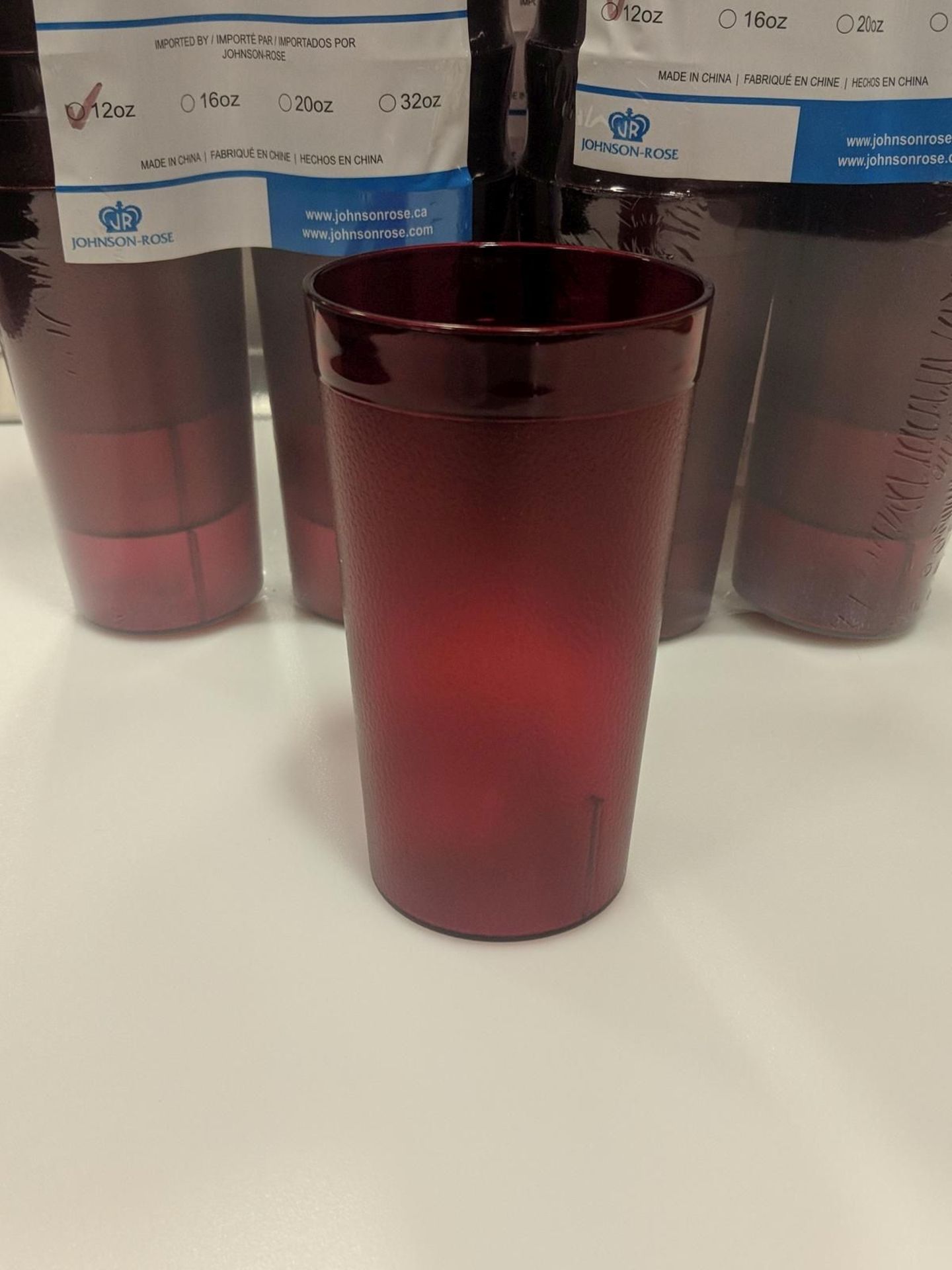 12oz Red Plastic Tumblers - Lot of 36 - Image 2 of 2