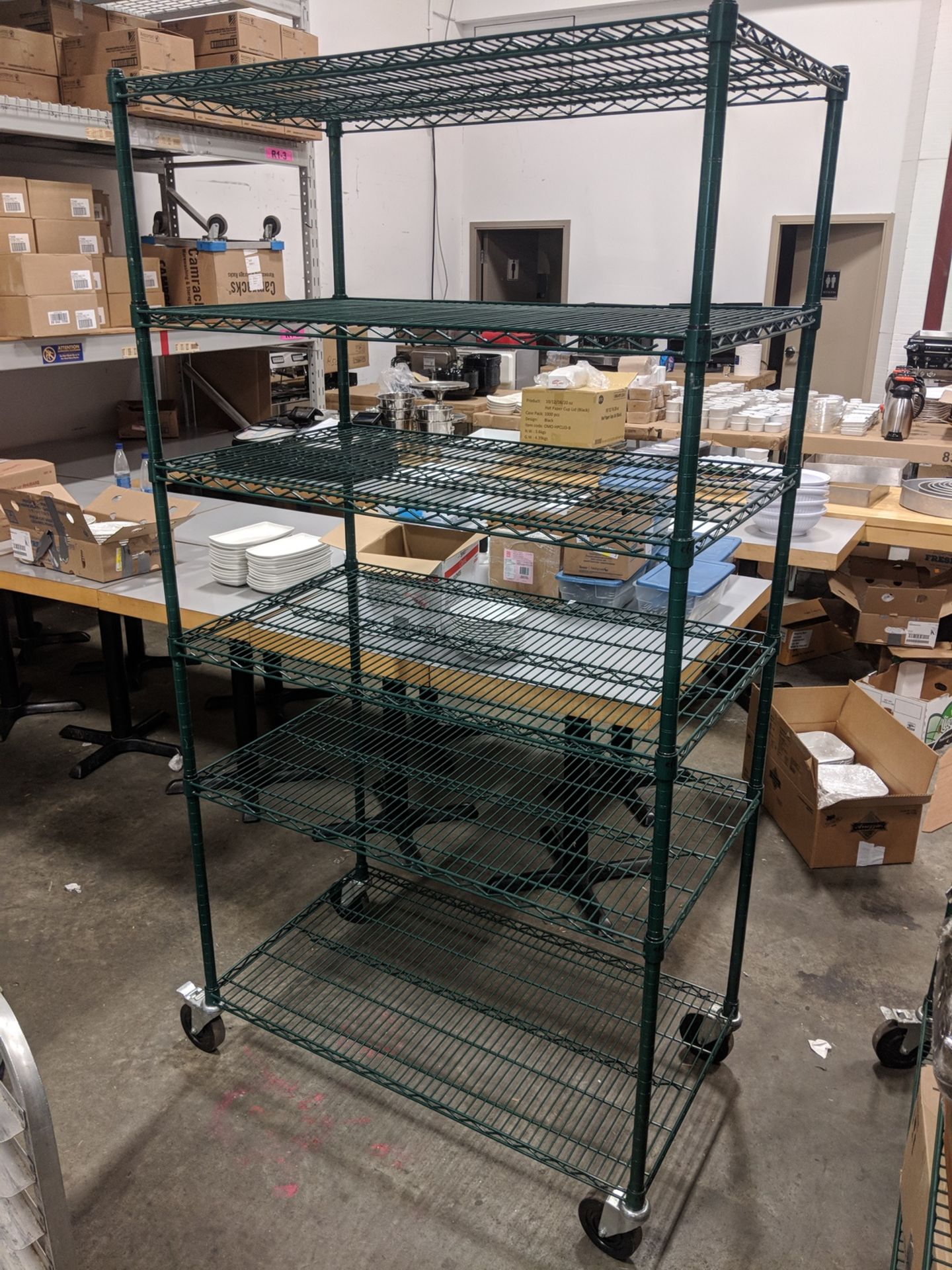 24" x 42" x 80" Six Tier Epoxy Shelving Kit on Casters