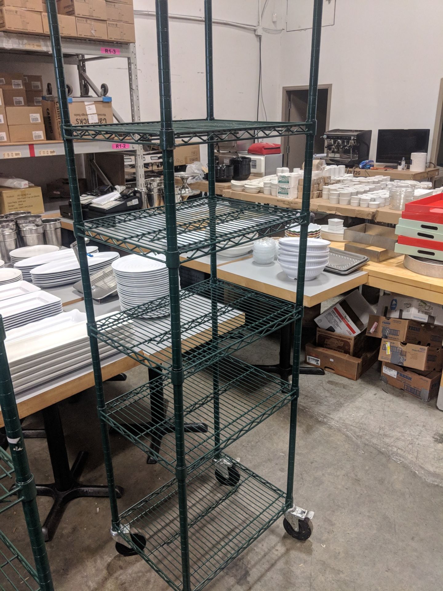 24" x 18" x 80" Five Tier Epoxy Shelving Kit on Casters - Image 2 of 2