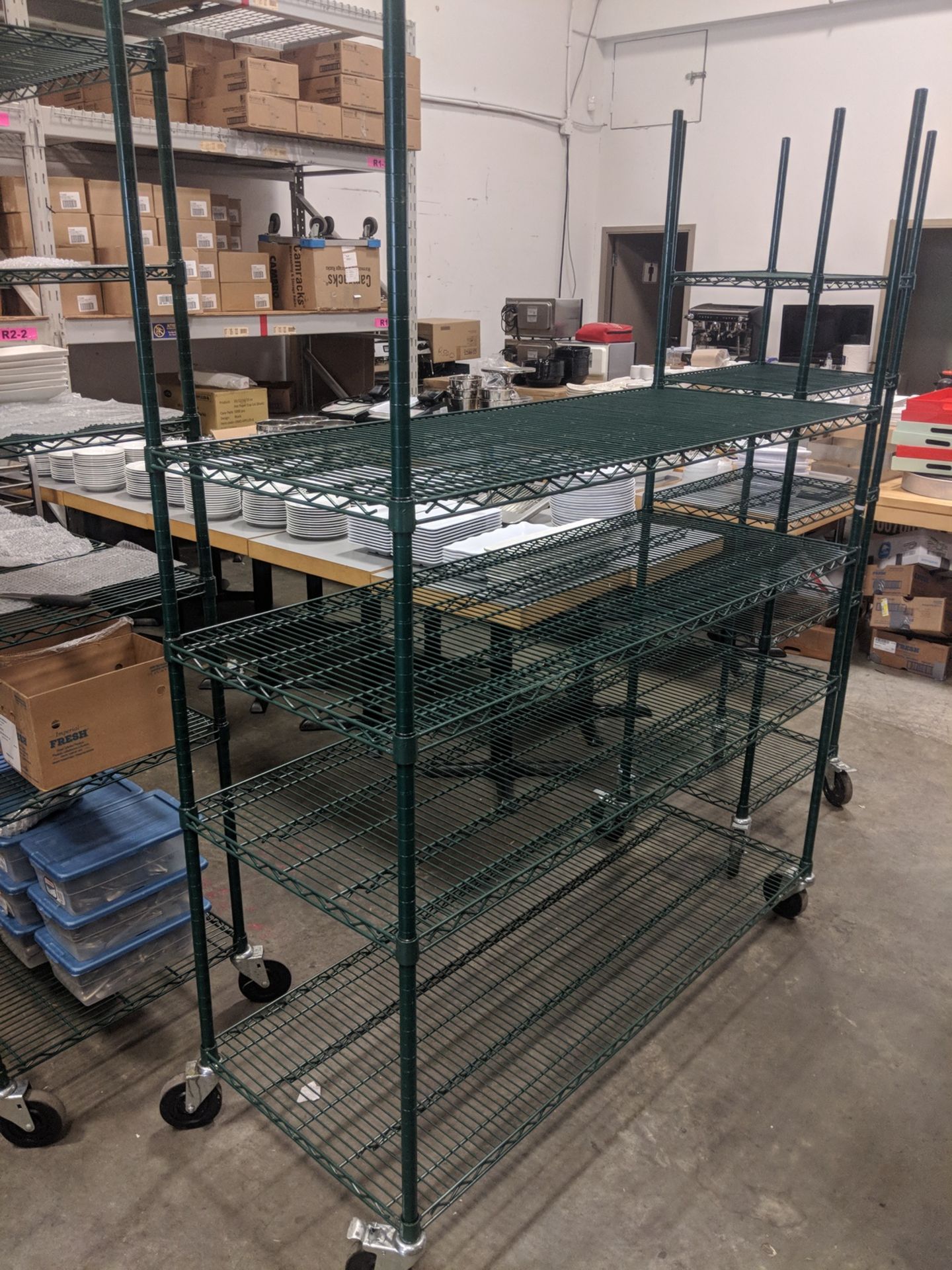 24" x 60" x 80" Four Tier Epoxy Shelving Kit on Casters