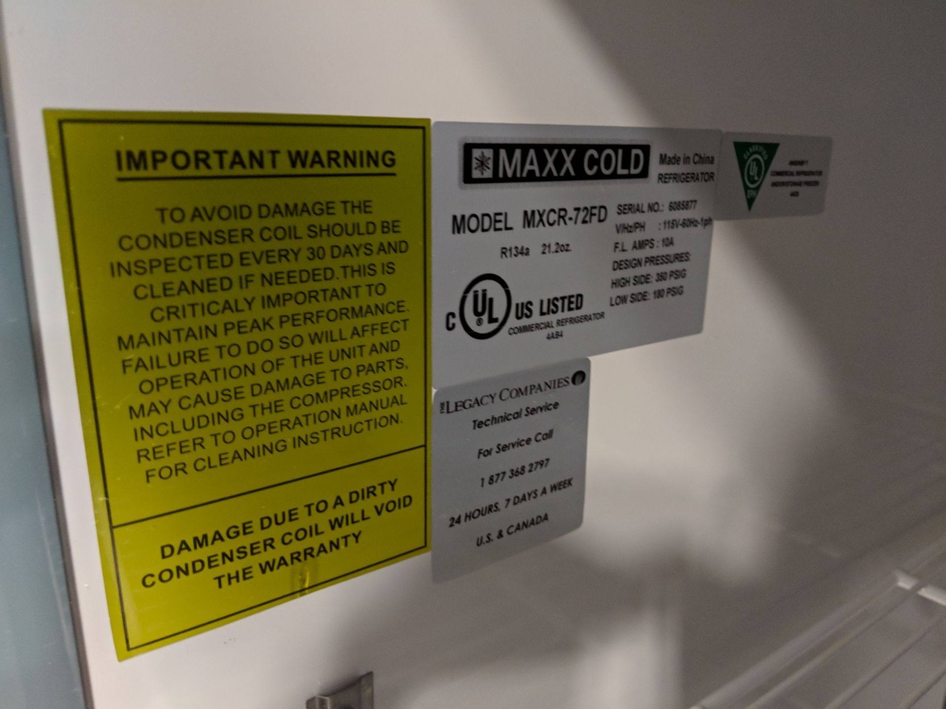 Maxx Cold Three Door Cooler, model MXCR-72FD - Image 7 of 7