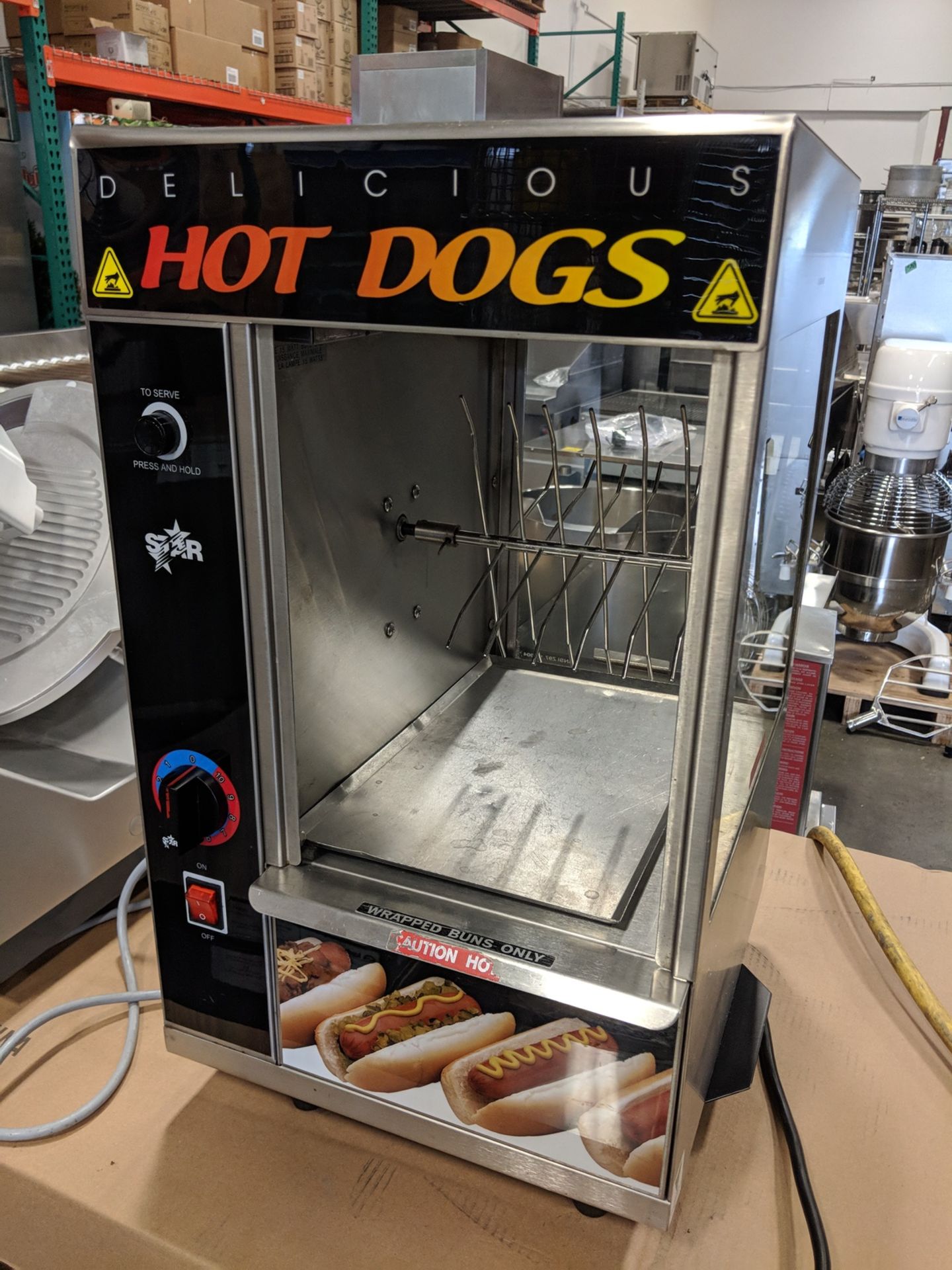 Star Hot Dog Broiler w/Bun Warmer, model 174CBA