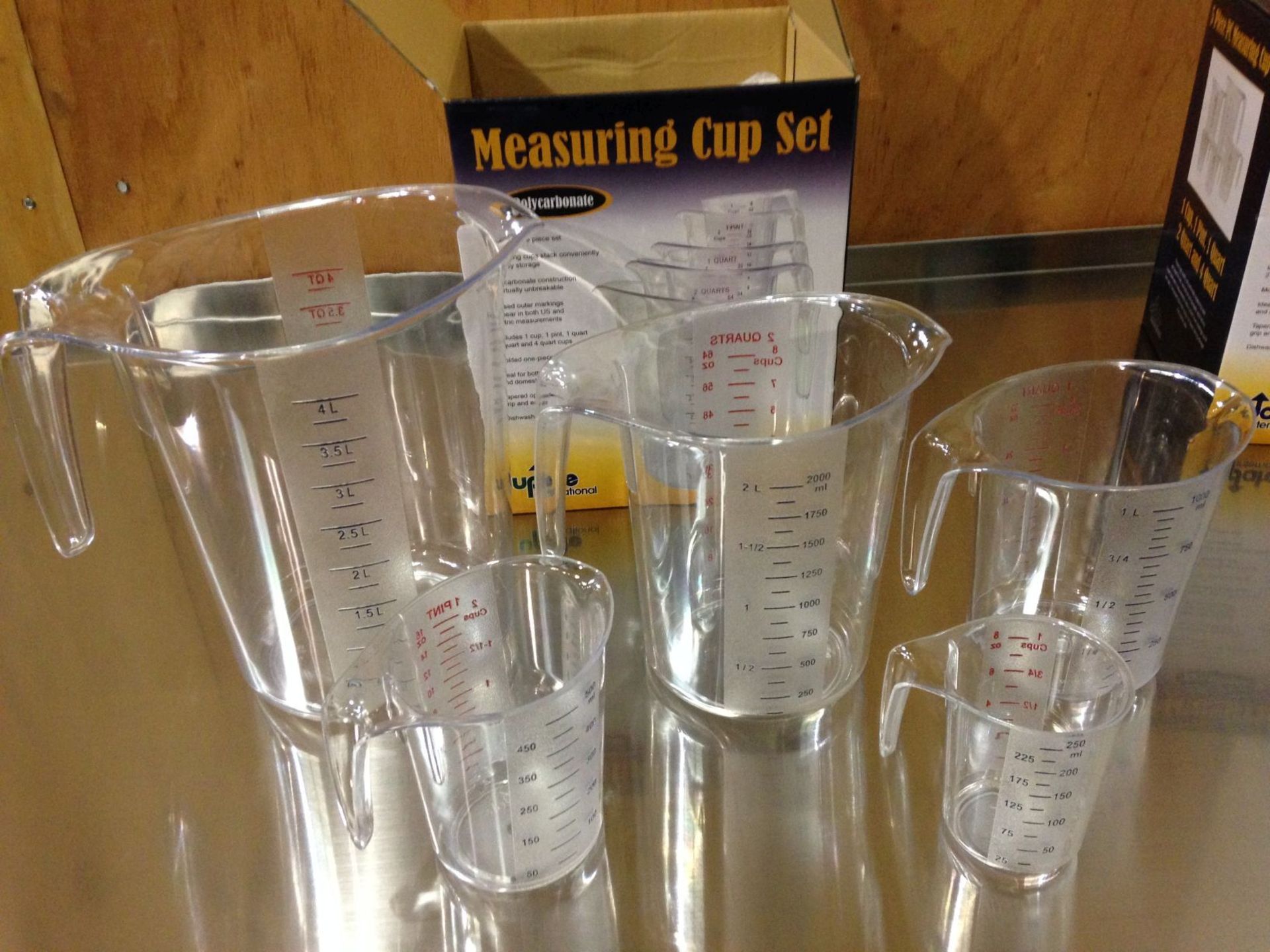 Polycarb Measuring Cup Set - 4L, 2L, 1L, 0.5L, 0.25
