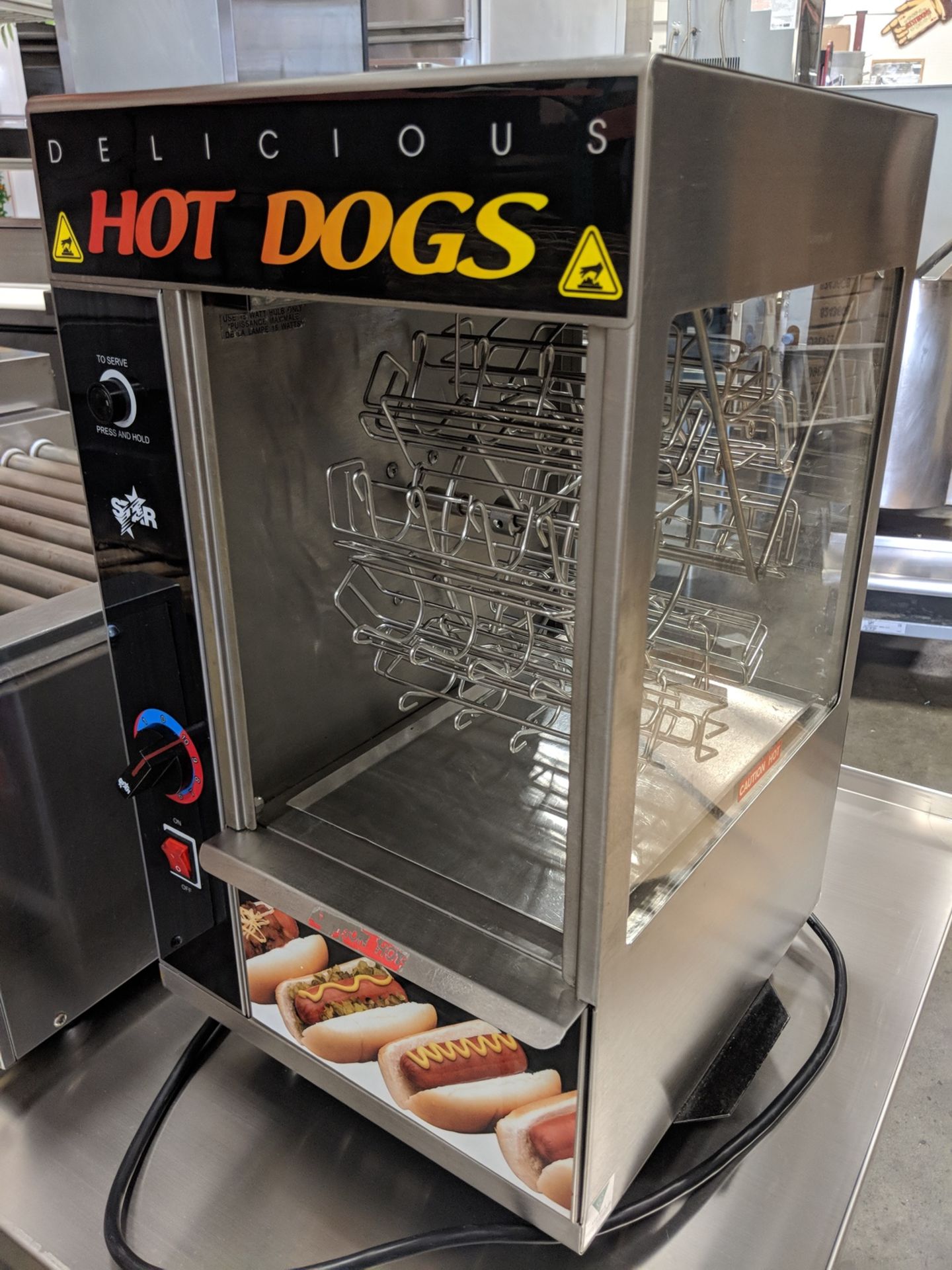 Star Hot Dog Broiler w/Bun Warmer, model 174CBA - Image 3 of 3