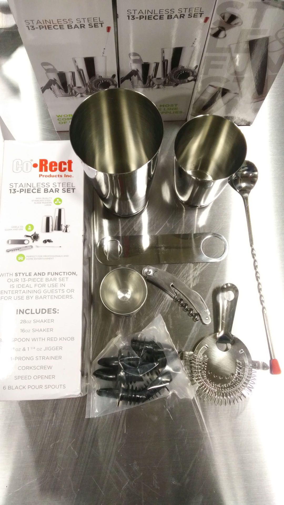 13 Piece Stainless Steel Home Bar Starter Set - Image 2 of 2