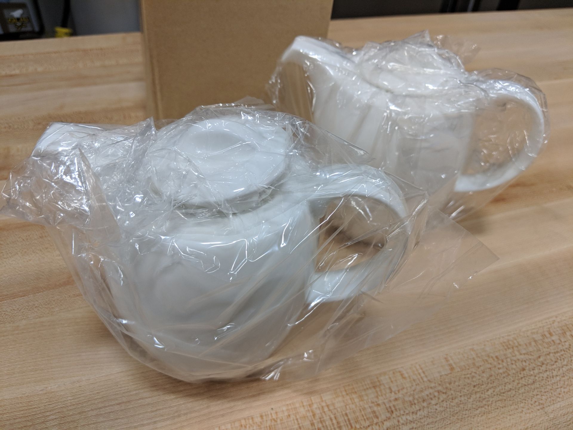 20-1/4oz Infinity Bone White Coffee Pots - Lot of 2, Arcoroc R1022