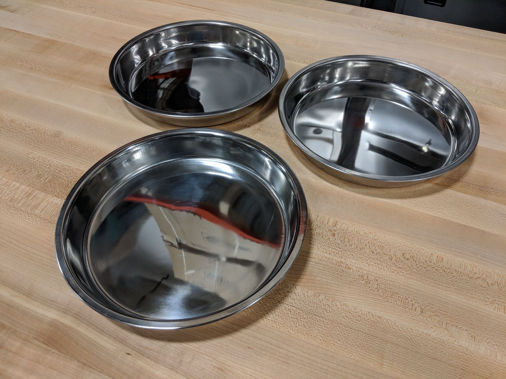 9" Stainless Round Cake Pans - Lot of 3