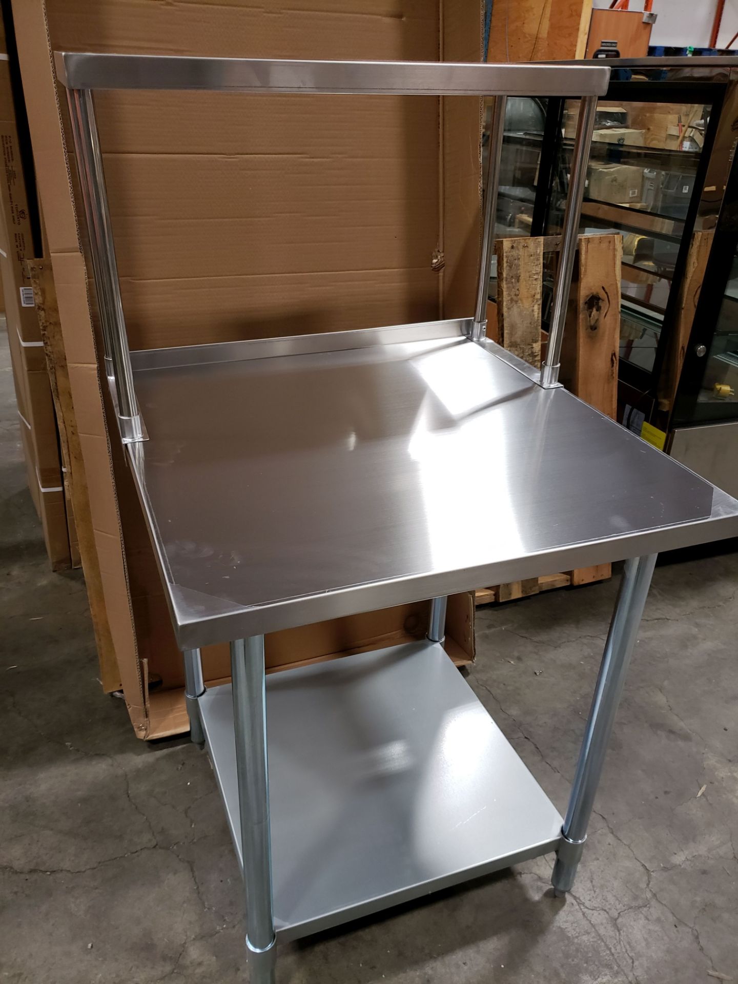 30" x 30" Stainless Table with 1.5" Backsplash and 12" x 30" Overshelf - Image 2 of 3