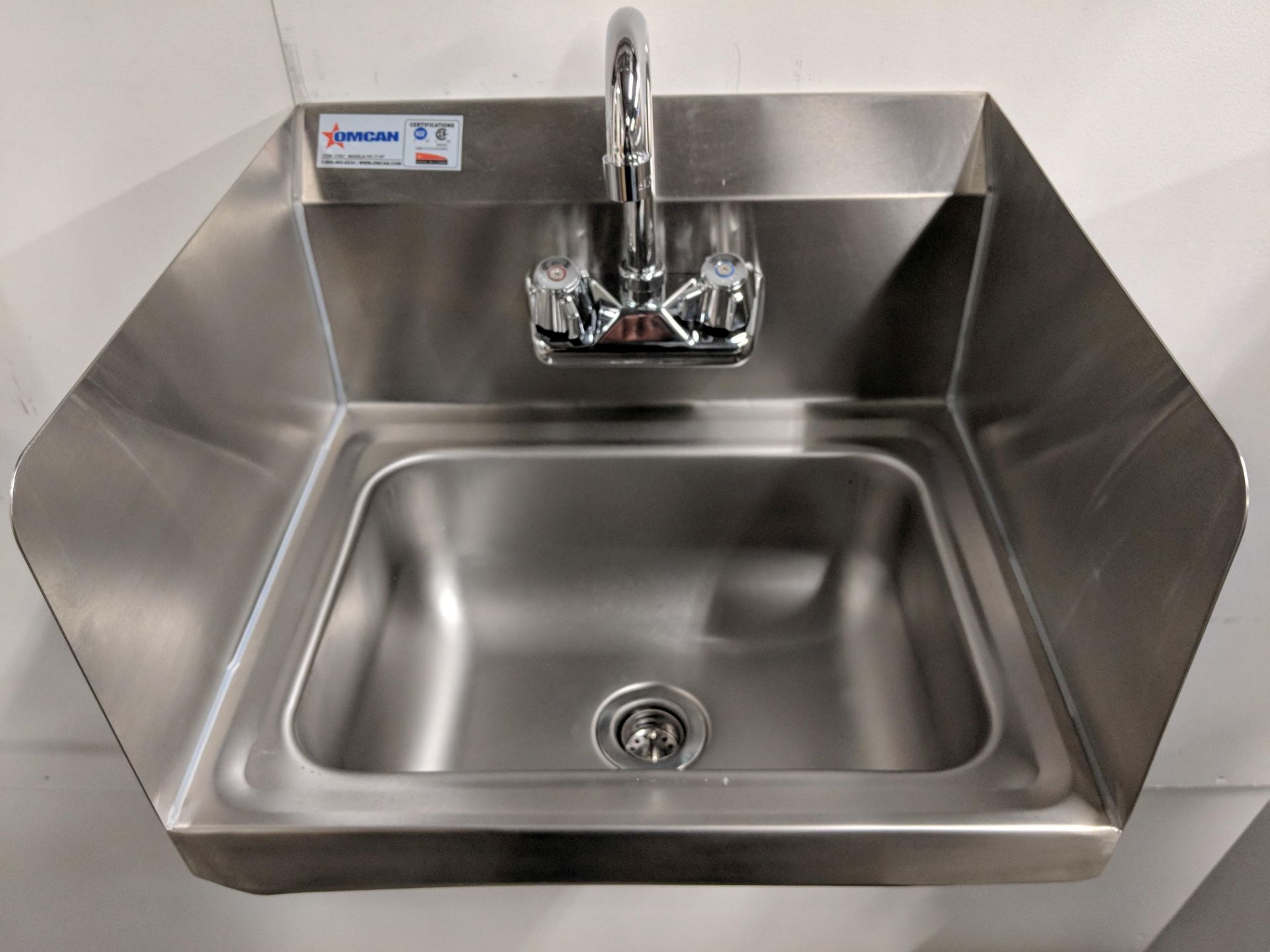 Hand Sink w/Faucet & Side Splashes, Overall Dims 15.25” x 17” x 13.5”, Bowl Dims 14” x 10” x 6” - Image 2 of 4