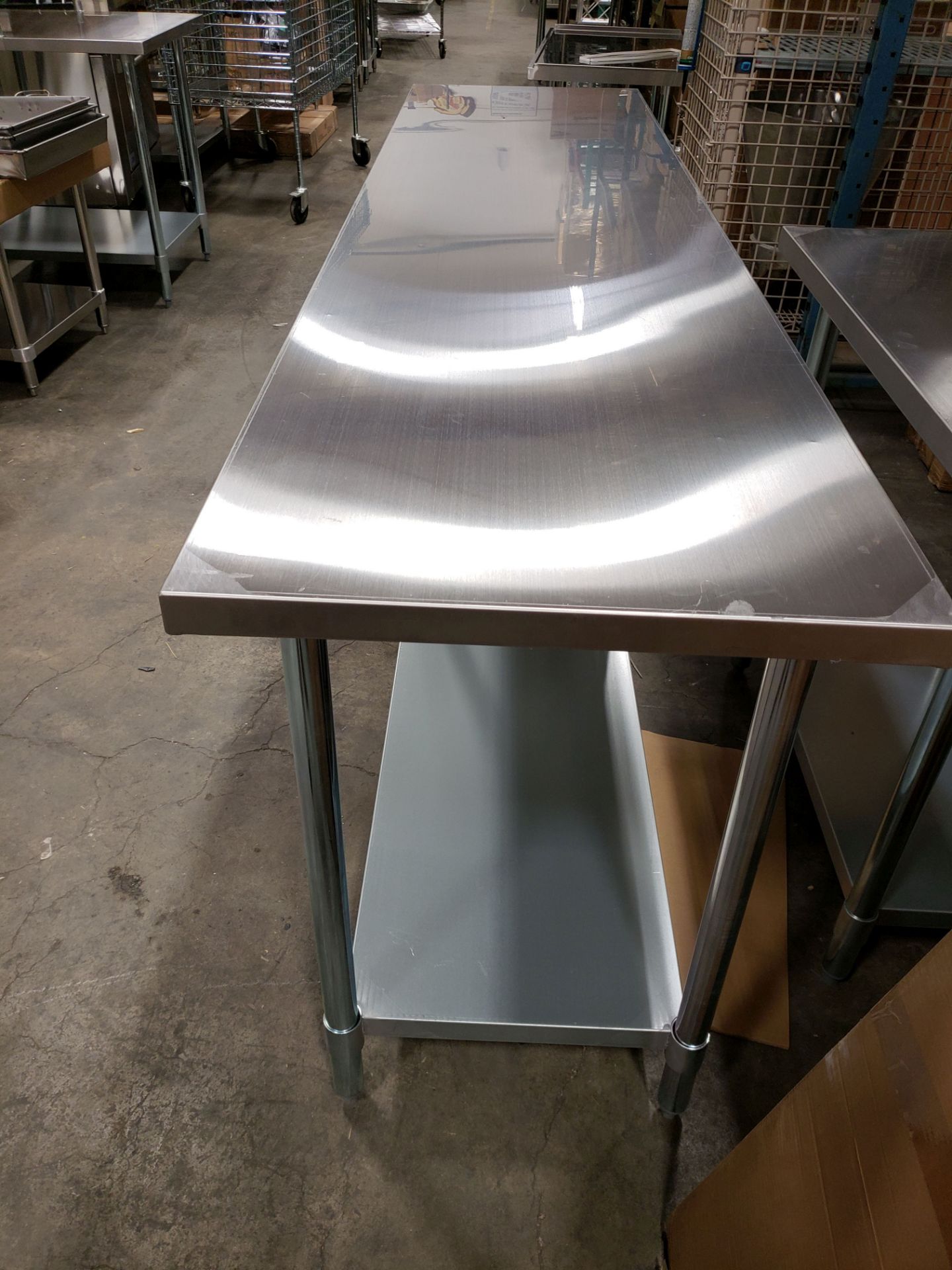 24" x 96" Stainless Steel Work Table, Galvanzed Undershelf - Image 2 of 3