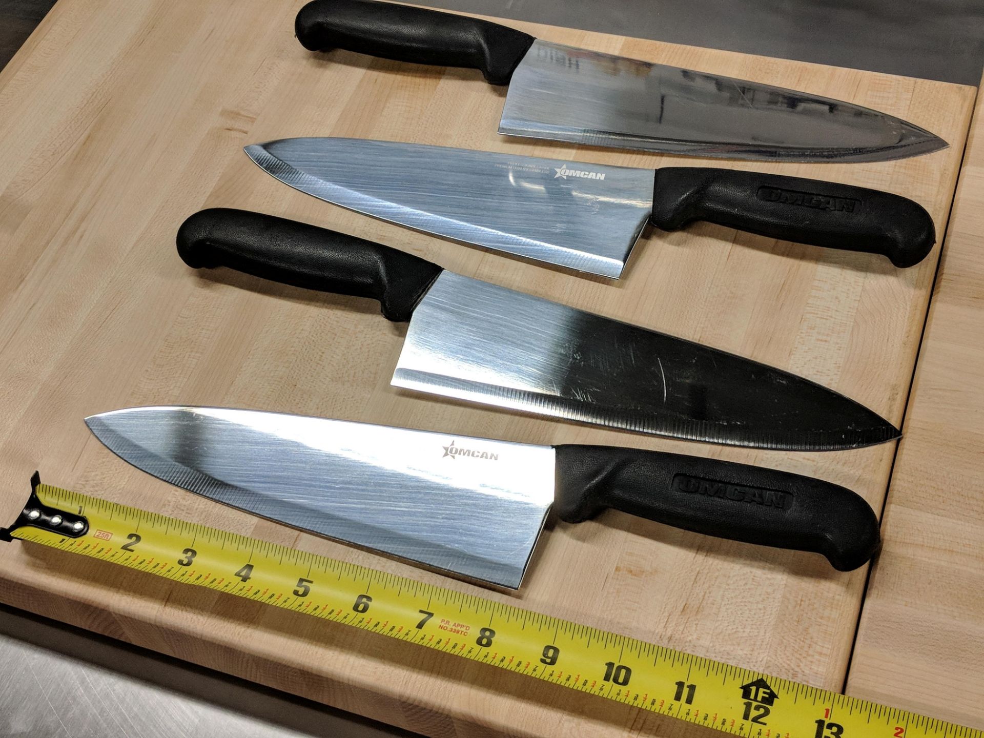 8" Black Omcan Medium Blade Cook Knives - Lot of 4