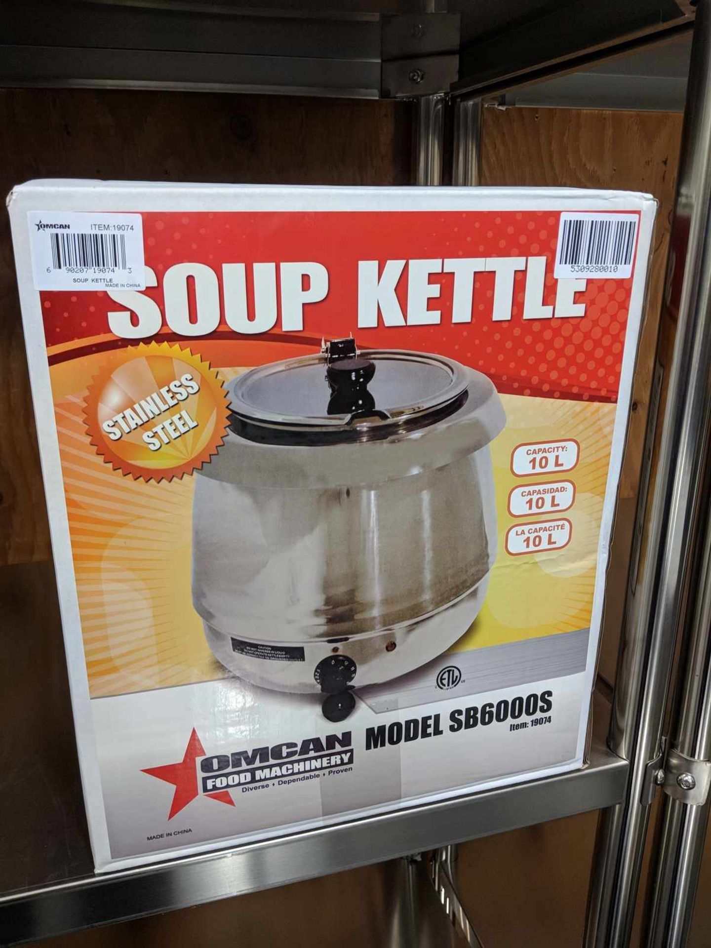 10L Stainless Steel Soup Kettle with Lid - Image 6 of 7