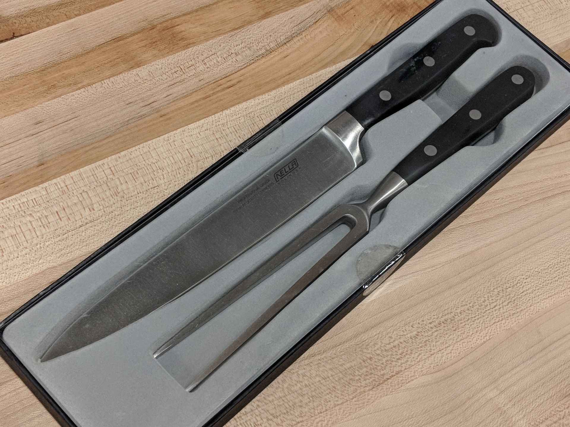 High Quality Forged 8" Slicing Knife with 6" Cook's Fork - Image 2 of 3