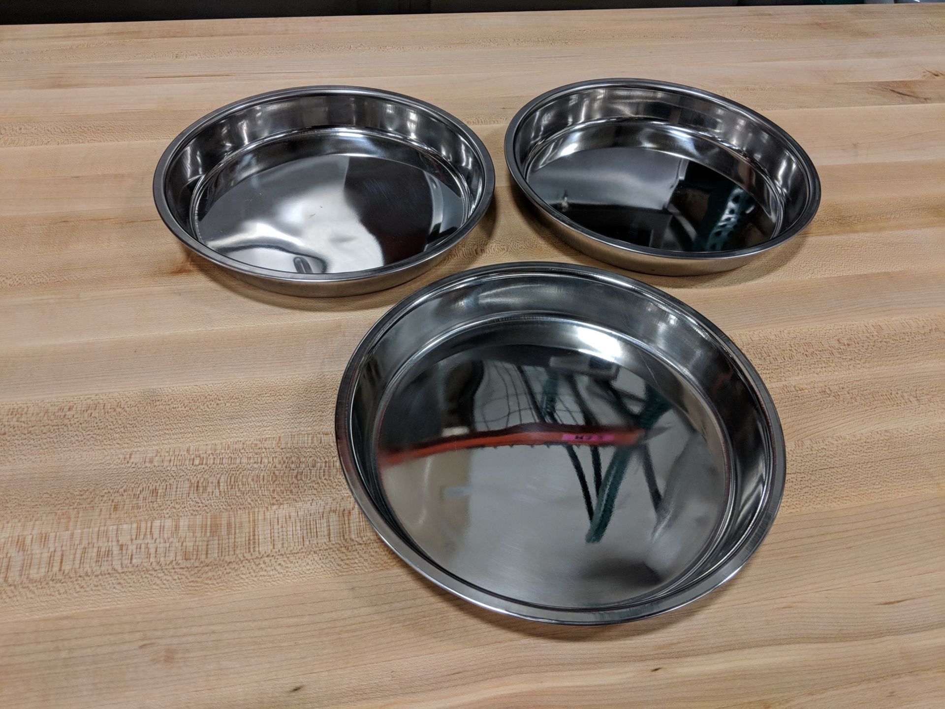 9" Stainless Round Cake Pans - Lot of 3