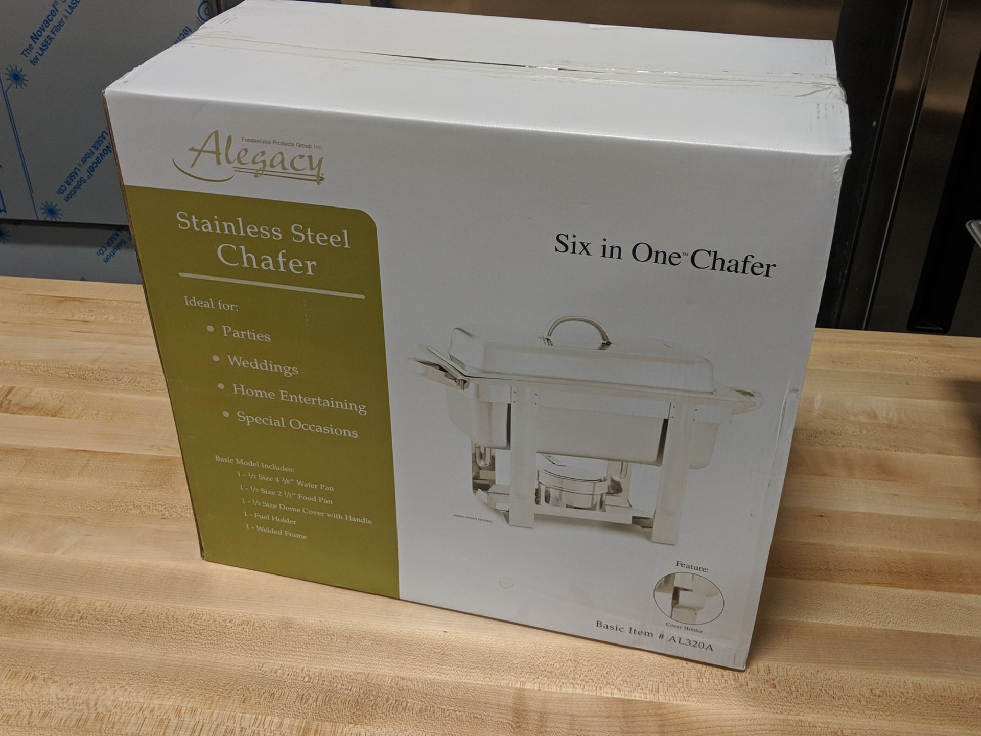 1/3 Size Chafer - Frame, Fuel Holder, Water Pan, 2.5" Insert and Lid, Alegacy - Image 5 of 5