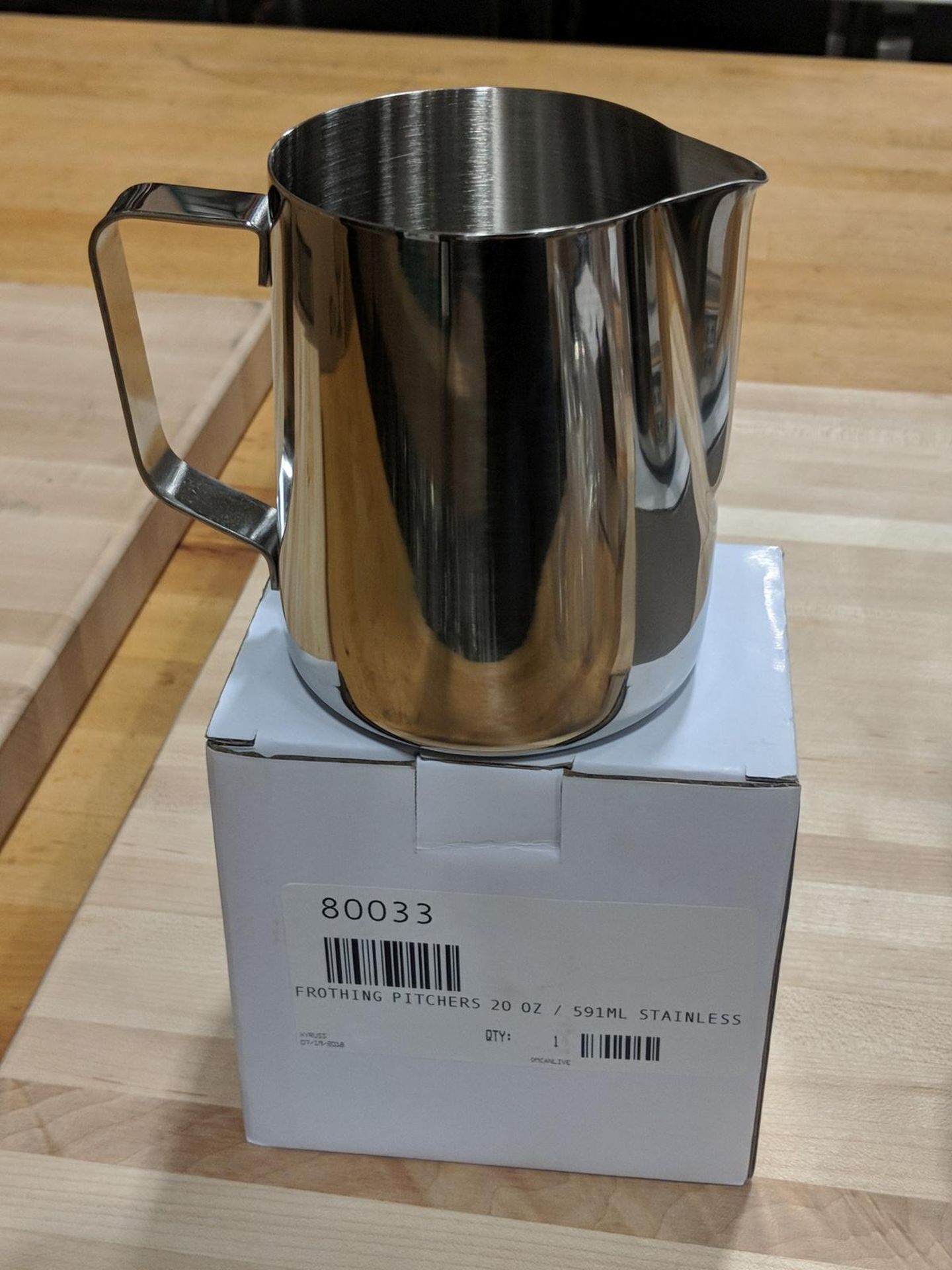 20oz/591ml Stainless Steel Frothing Pitchers - Lot of 2
