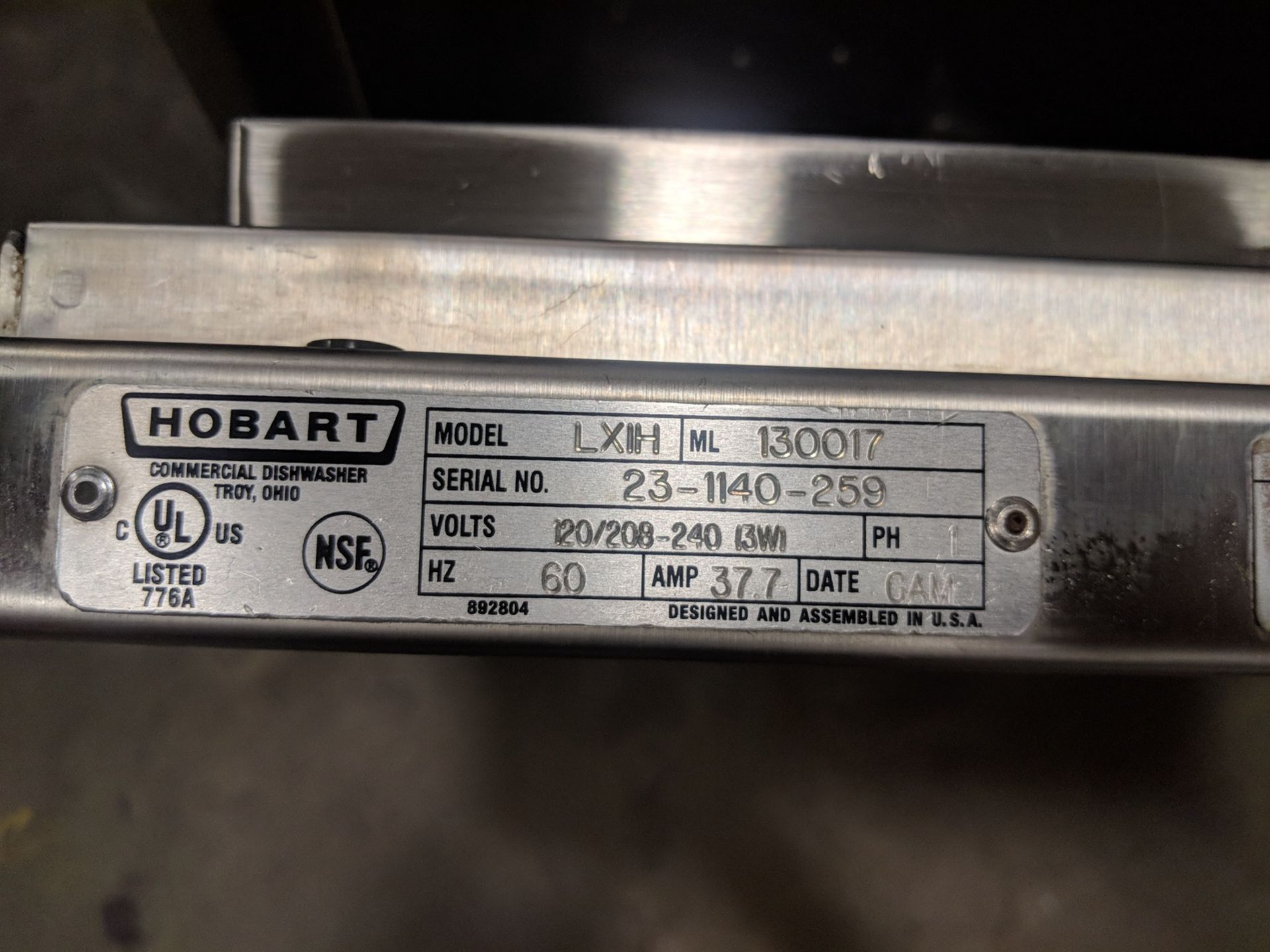 Hobart LXi High Temp Undercounter Dishwasher - Image 3 of 5