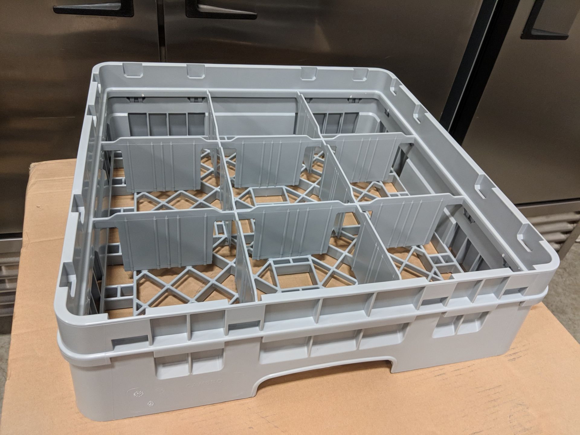 Cambro 9 Compartment Glass Rack with Extender, Camrack 9S318