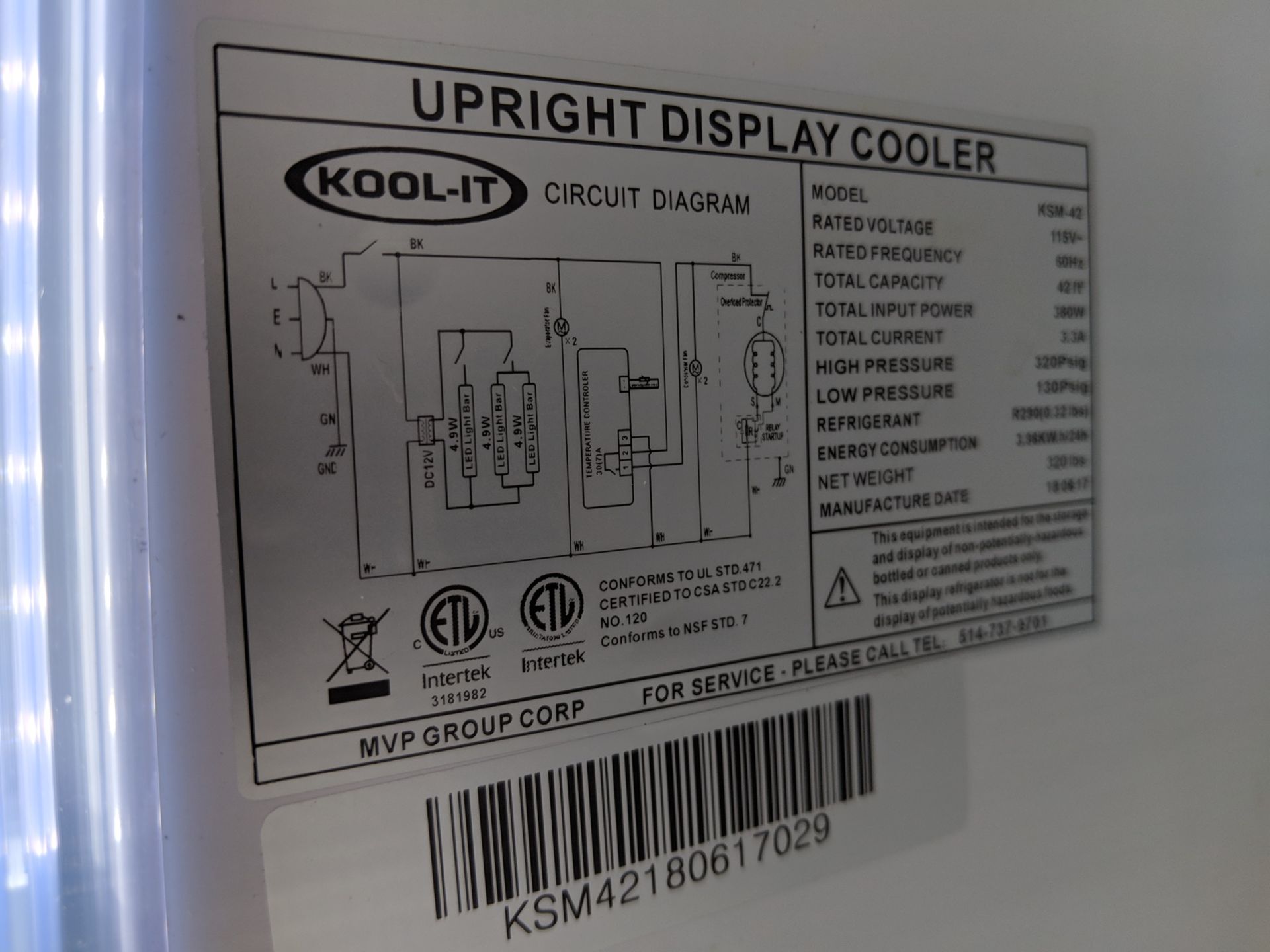 52" Double Sliding Glass Door Display Cooler, Kool-It KSM-42 - Image 2 of 3