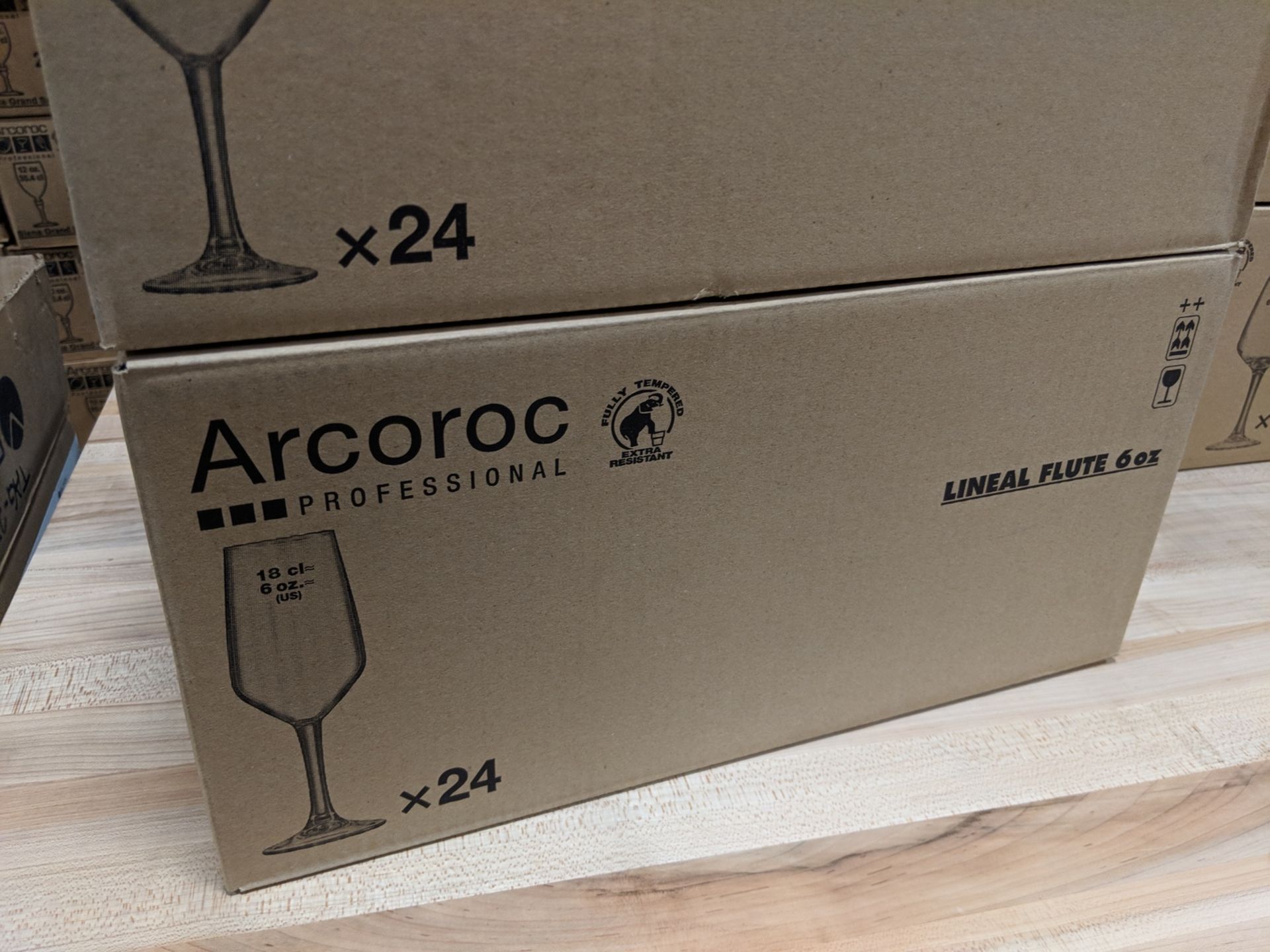 6oz/180ml Flute Glasses, Arcoroc Lineal C3569 - Lot of 24 - Image 2 of 4