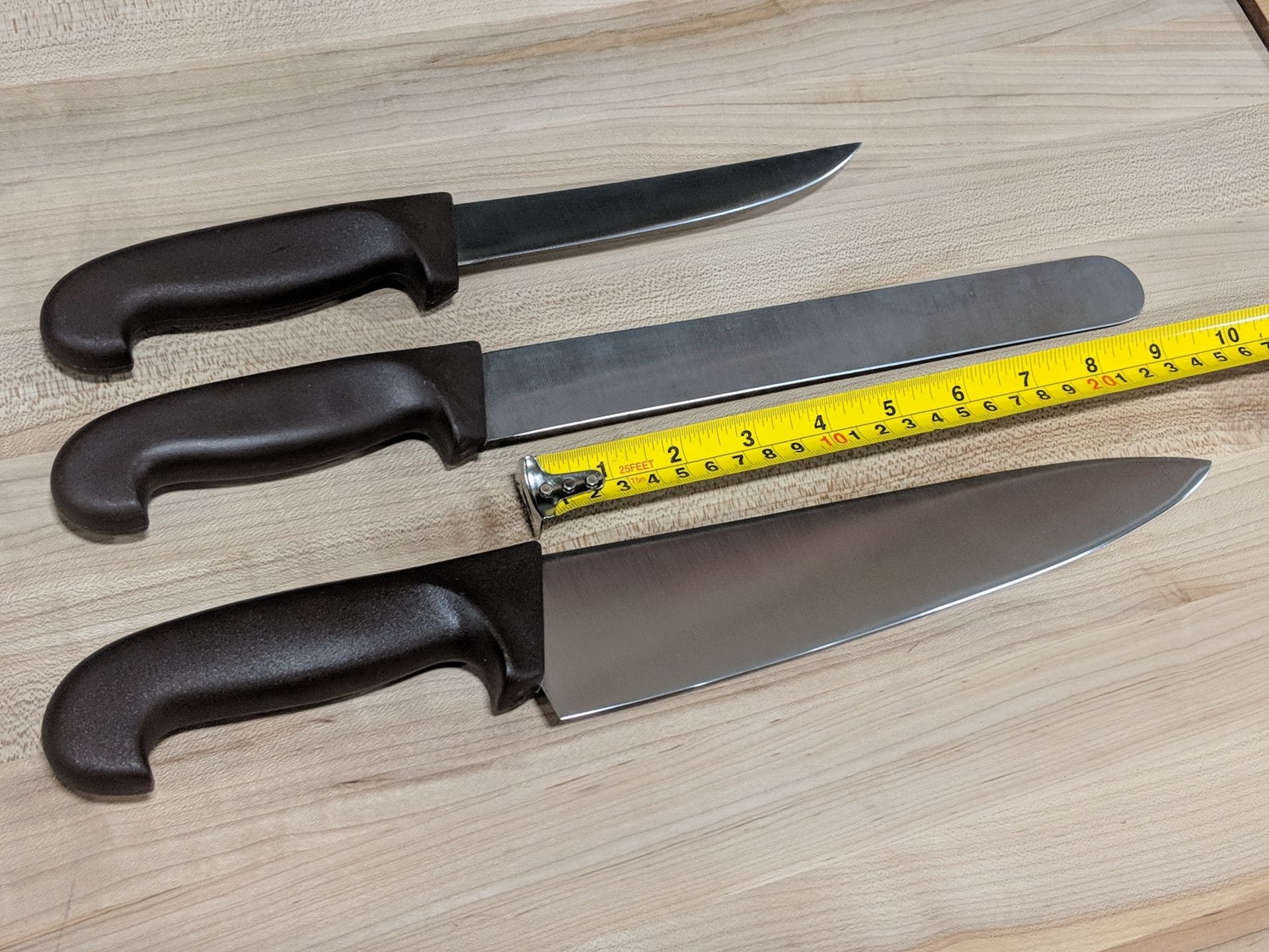 10" Chef Knife, 10" Slicing Knife, 6" Boning Knife - Set of 3 Knives