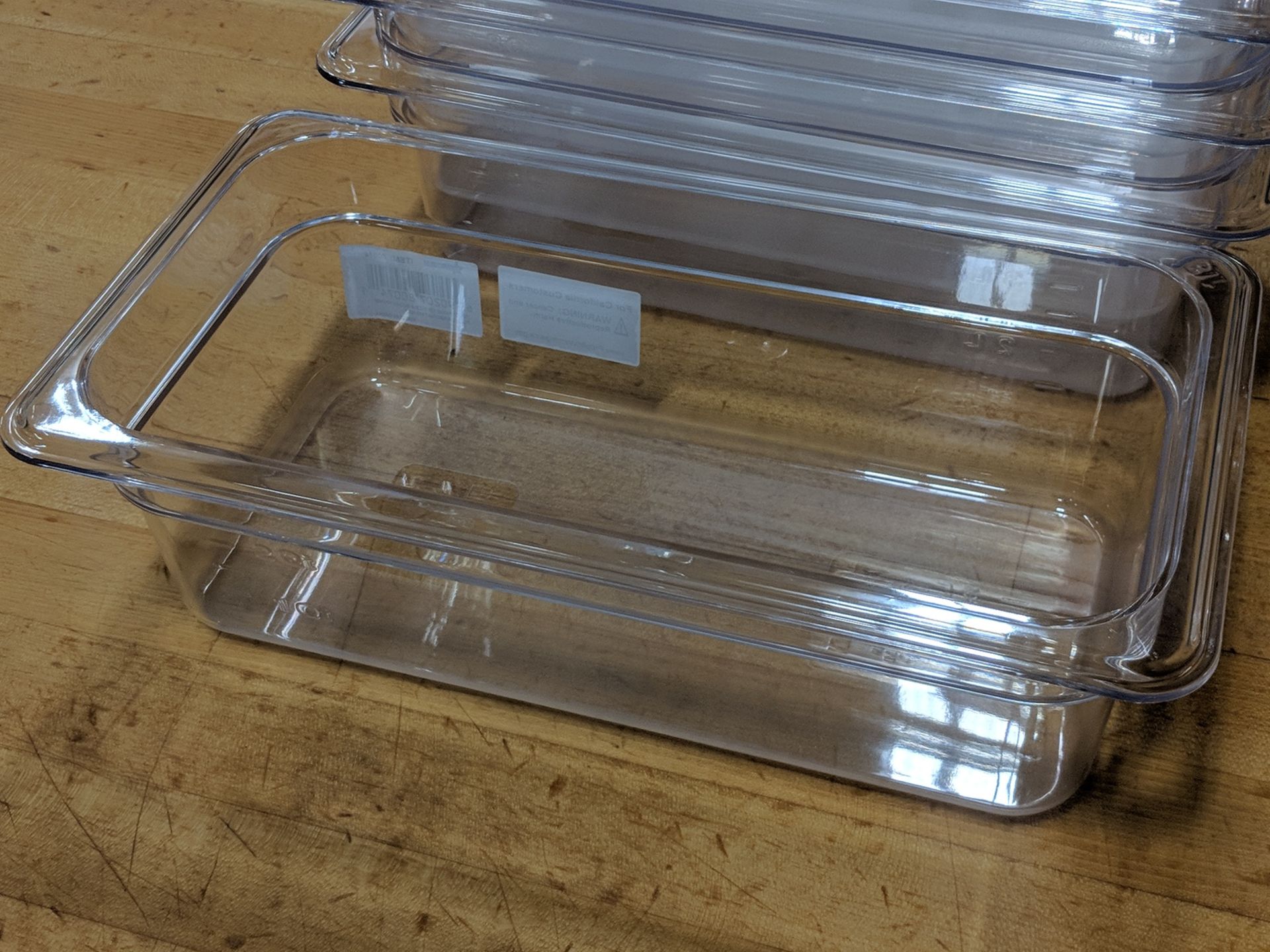 1/3 Size, 4" Deep Polycarbonate Inserts - Lot of 6