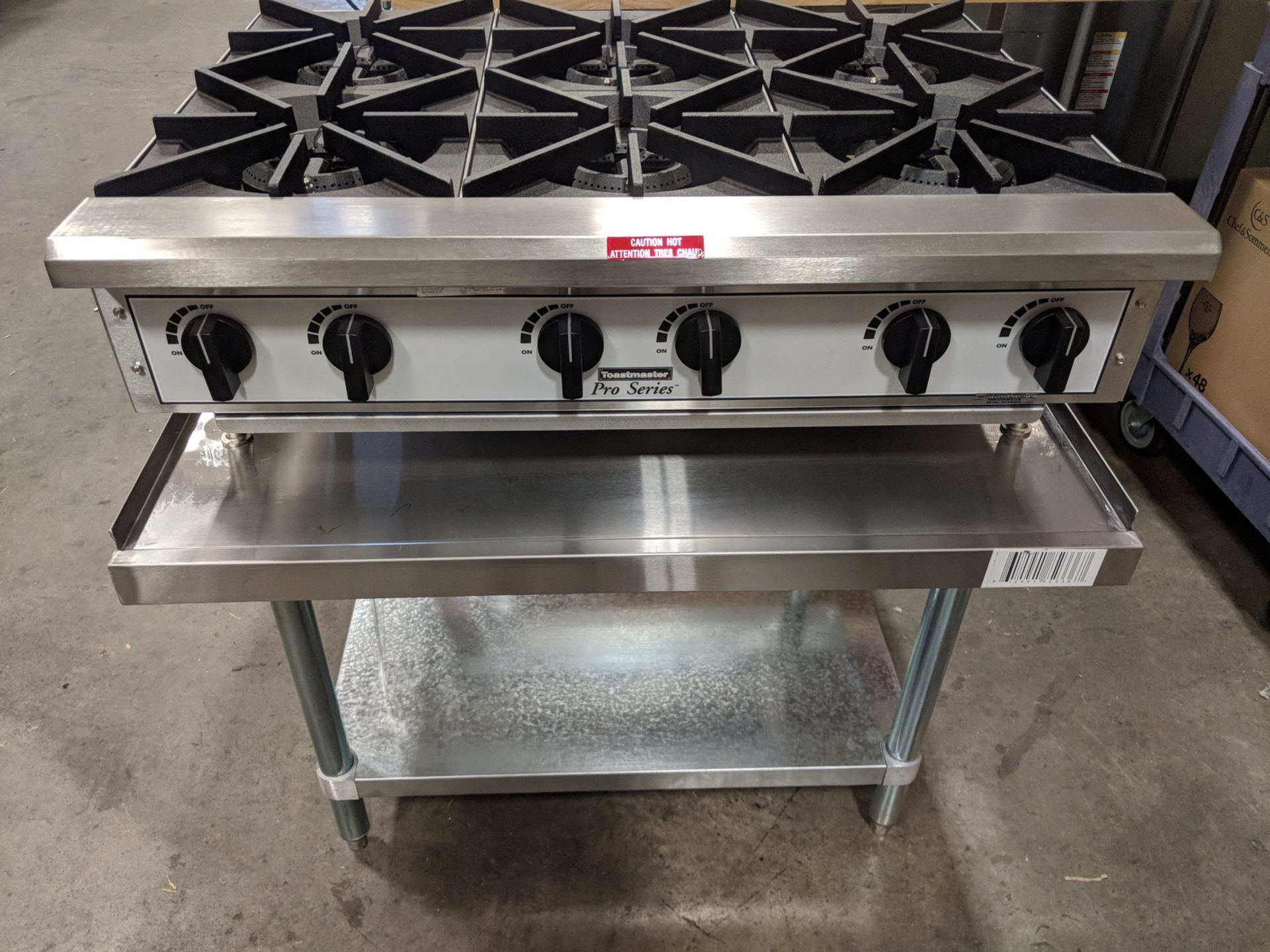 36" Six Burner Gas Hotplate 132K BTU, Toastmaster TMHP6 includes Stand - Image 2 of 5