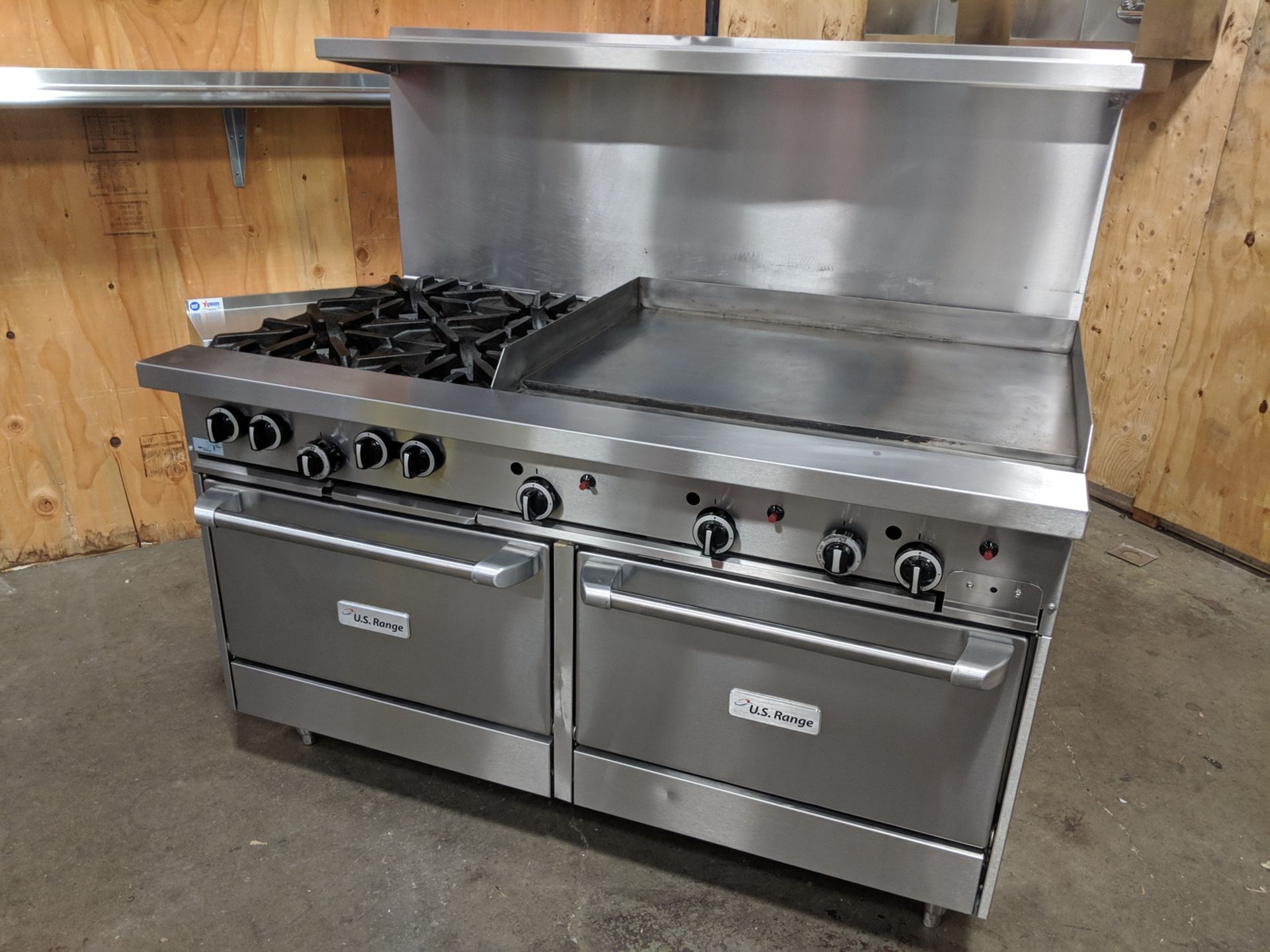 60" US Range U60-4G36RR Natural Gas Combo Range, Four Burner/36" Griddle