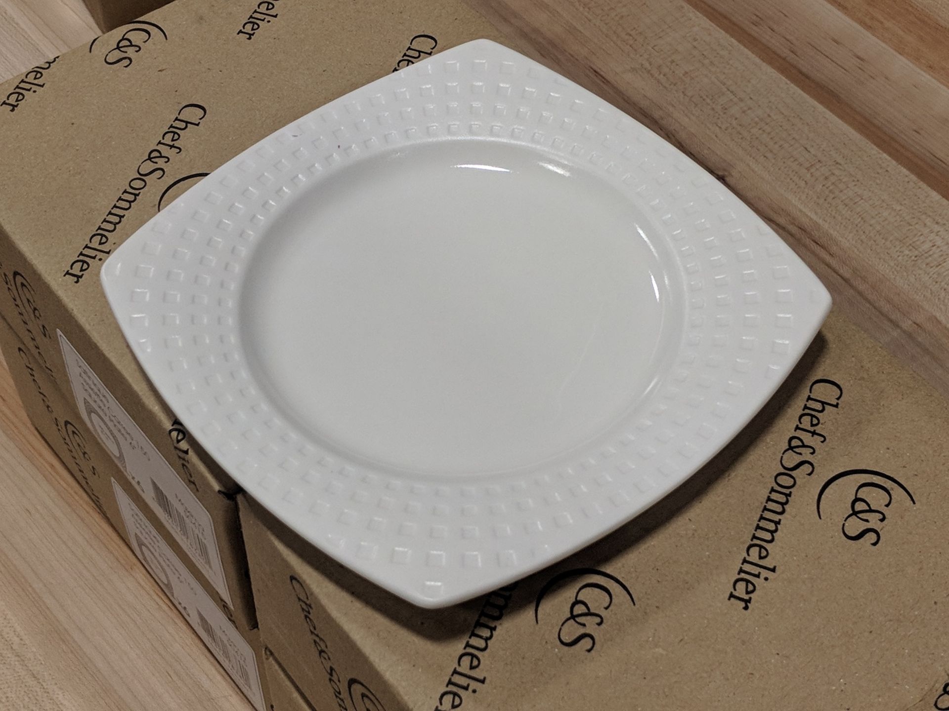 6" Square Plates Arc Cardinal S0415 Bread & Butter Plate, Square, Wide Rim