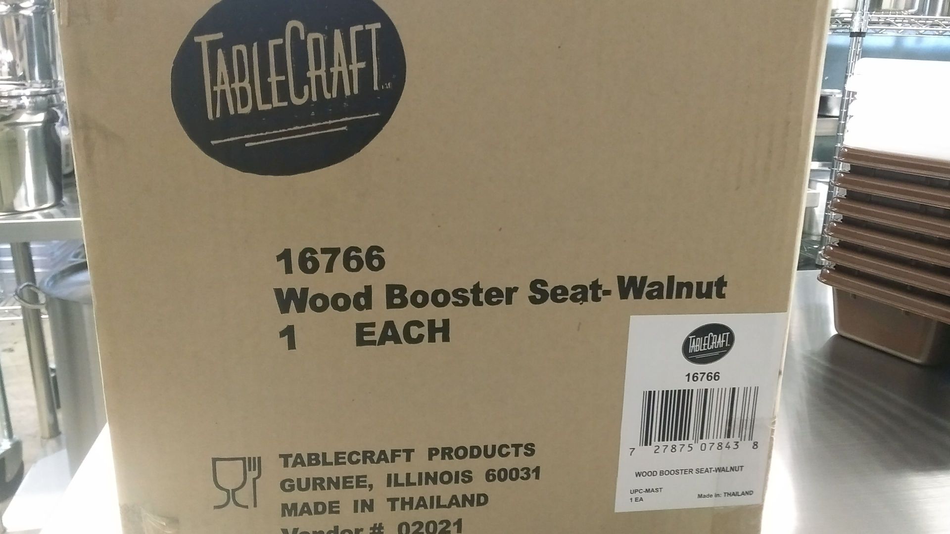 Wood Booster Seat, 11.75" x 12" x 10.75", Walnut Finish - Image 5 of 5