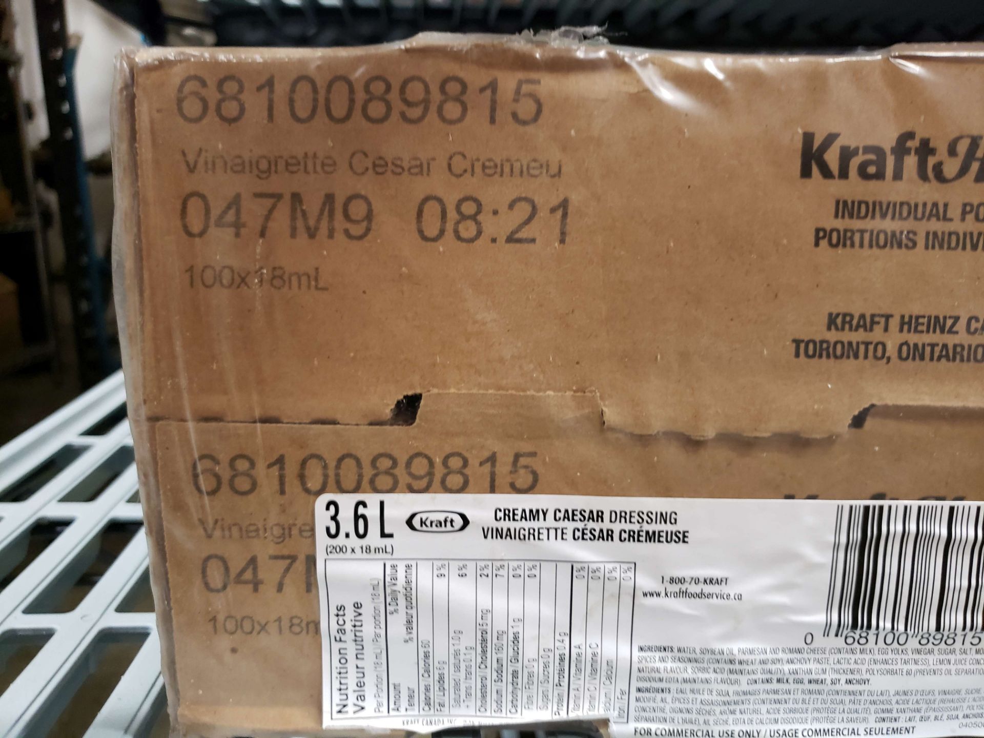 Kraft Caesar Dressing Portions - Lot of 200 x 18 ml Portions - Image 2 of 2