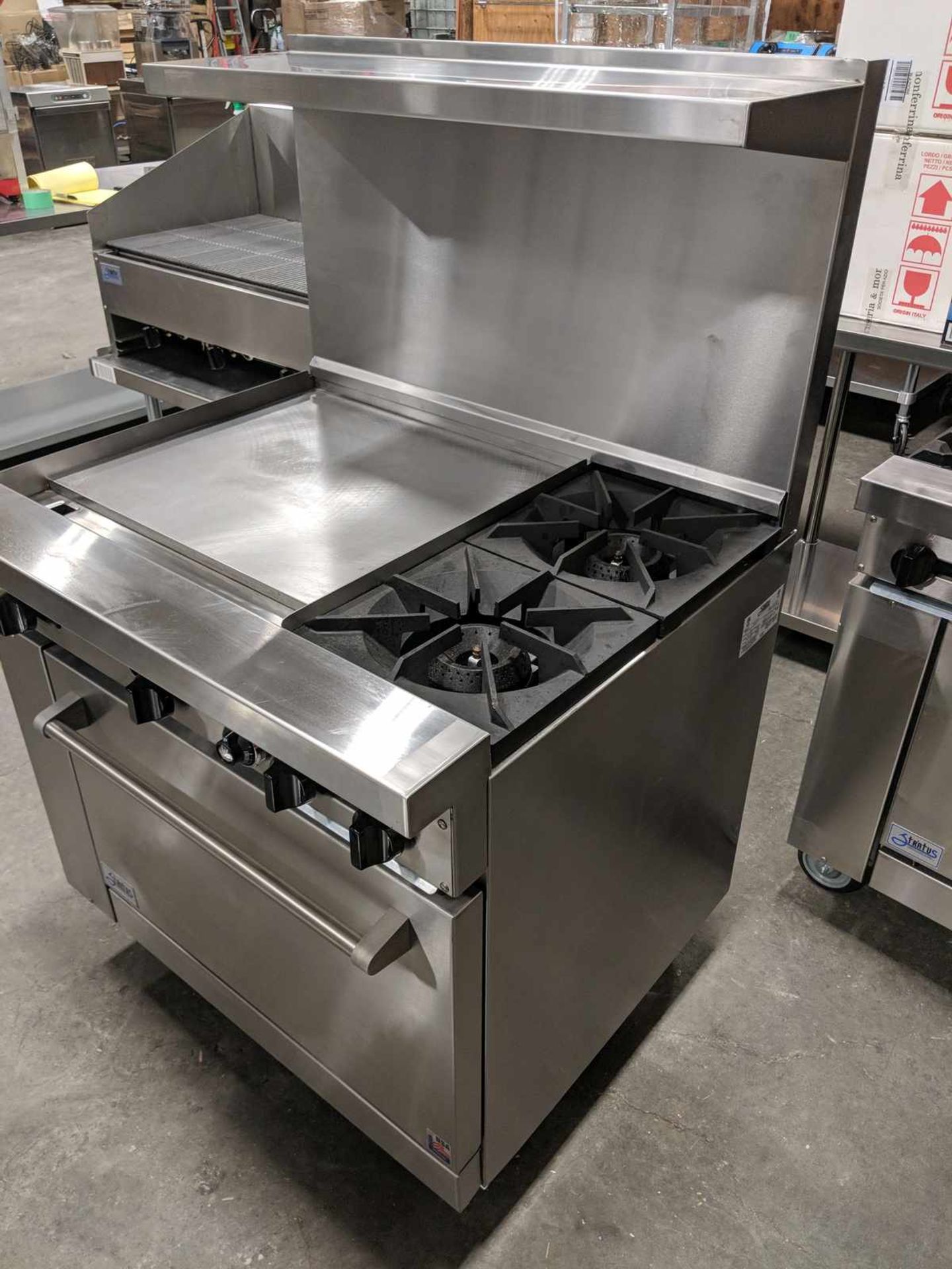 36" Natural Gas 24" Griddle/Two Burner Range on Casters - Image 3 of 6