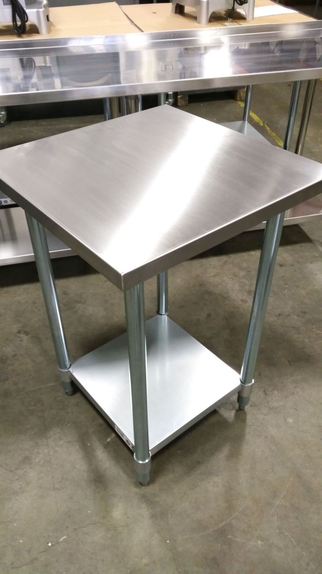 24" x 24" Stainless Steel Work Table, Galvanized Undershelf - Image 2 of 2