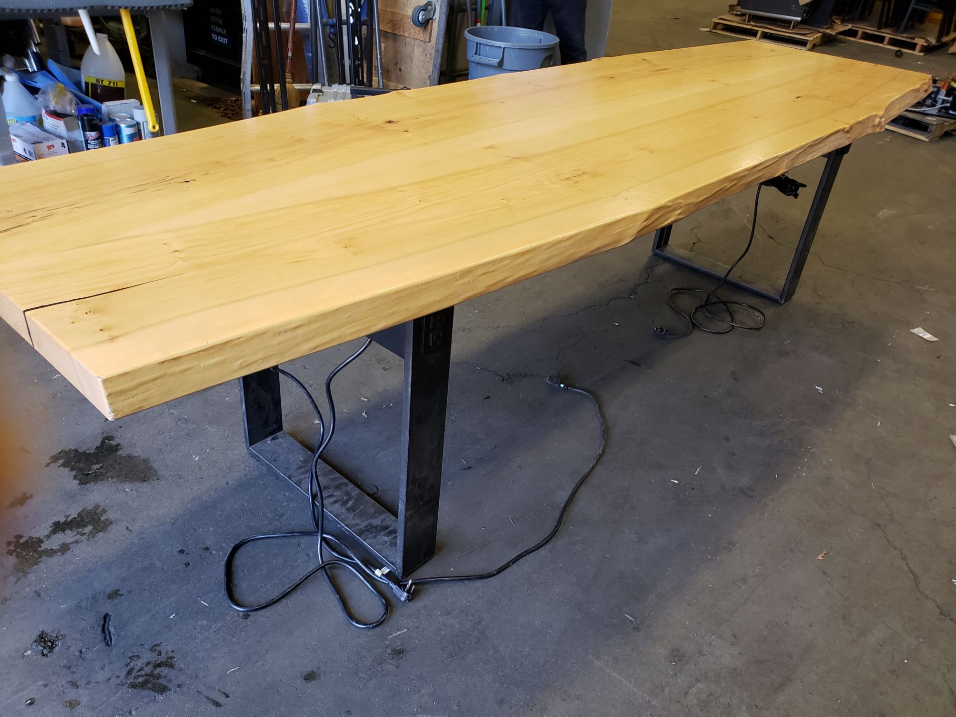 10' Live-Edge Table with Power, LAN and USB Ports