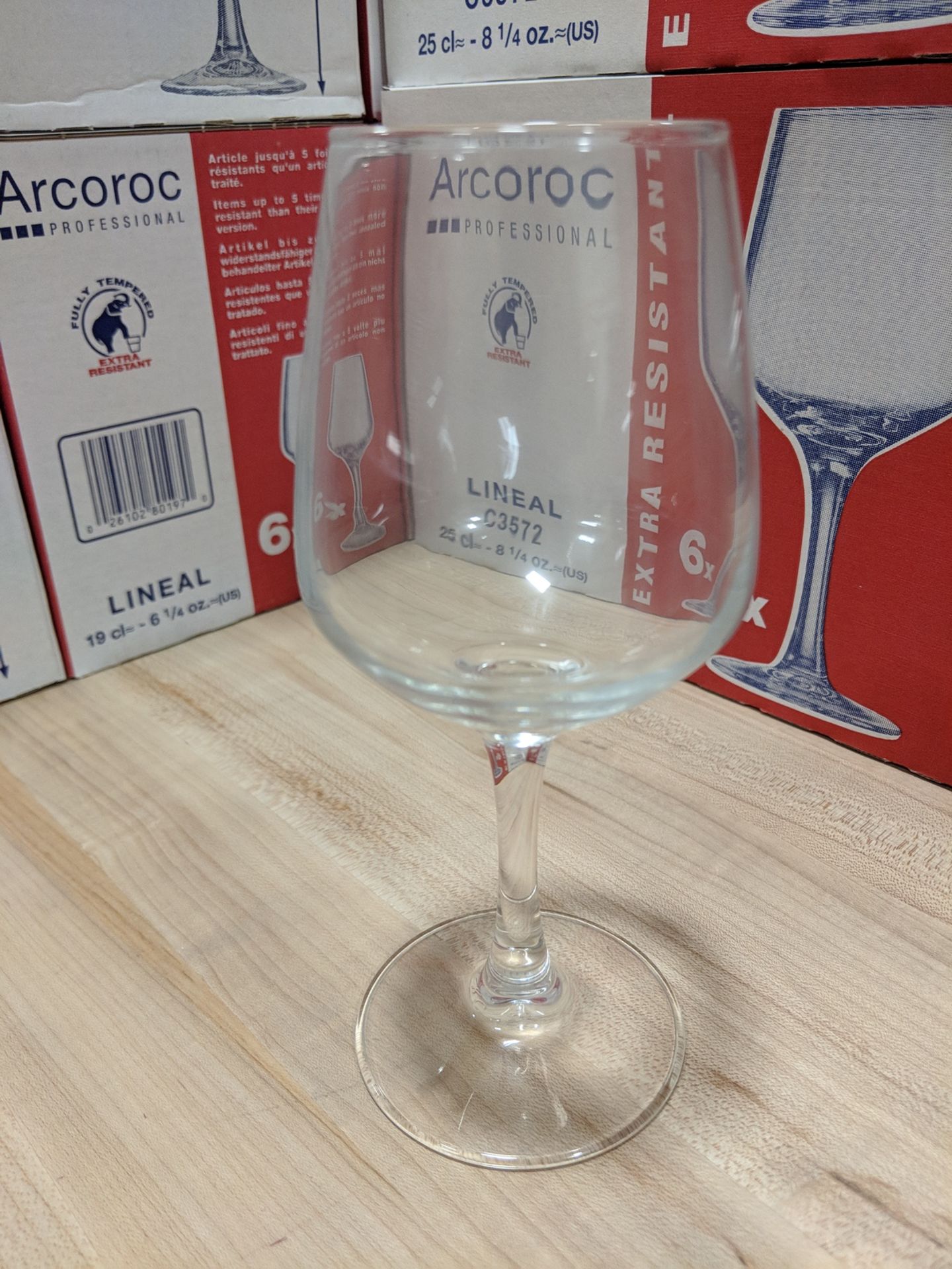 8.25oz/250ml Wine Glasses, Arcoroc Lineal C3572 - Lot of 24 - Image 3 of 4