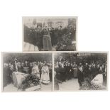 Lot of 3 nice original photos of the funeral of General Taranovski rue Daru in Paris