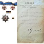 ORDER OF THE CROWN OF ROMANIA, 1883 to a Member of the Austrian Seniors Chamber