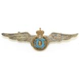 Pilot Badge for Graduates of the "Sport â€“ Tourism"Department, King Carol II Model 1931-1940