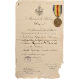 Victory Medal, instituted on the 2nd September 1921 to a Captain from the 7th Artillery Regiment