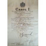 Royal Diploma of Romanian Citizenship for a Jewish Man from Predeal