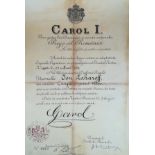 Royal Diploma of Romanian Citizenship for a Jewish Man from Giurgiu