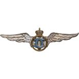 Pilot Badge for Graduates of the "Sport â€“ Tourism"Department, King Carol II Model 1931-1940