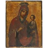 "Virgin and Child" (Hodegetria), 19th Century, Tempera on Wood, 35.5x31 cm