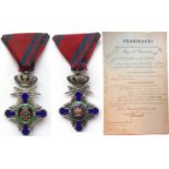 ORDER OF THE STAR OF ROMANIA, 1864, to a Noble Lieutenant of the Prussian Army