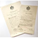 Personal Group of 2 Documents of a Romanian Lieutenant Colonel from the 6th Rosiori Regiment