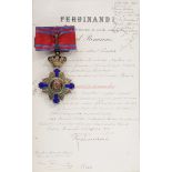 ORDER OF THE STAR OF ROMANIA, 1864, to a Romanian General Inspector