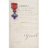 ORDER OF THE STAR OF ROMANIA, 1864, to a Railway Chief of the Hungarian Railways in Szegedin