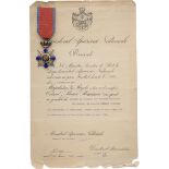 ORDER OF THE STAR OF ROMANIA, to a Romanian Reserve Captain from the 37th Infantry Regiment