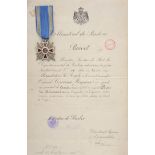 ORDER OF THE CROWN OF ROMANIA, to a Romanian Reserve Lieutenant of the 70th Infantry Regiment
